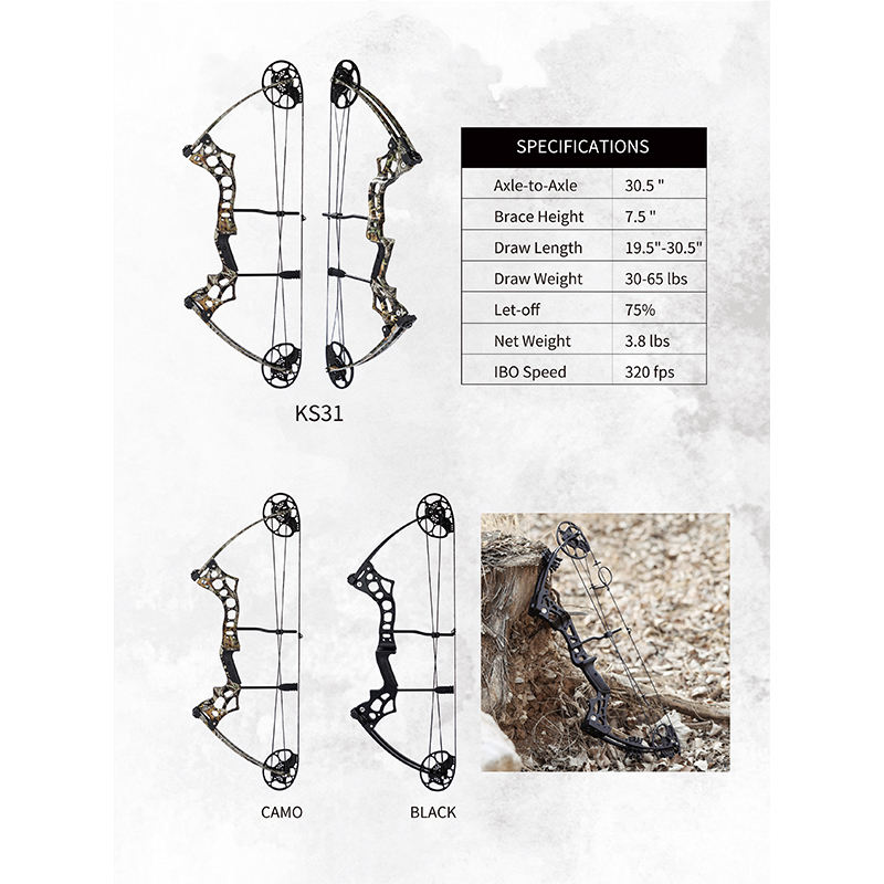 KS31 Outdoor Composite Bow and Arrow Shooting Accessories All Metal Fishing and Hunting Slingshot