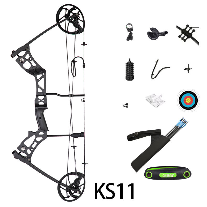 KS31 Outdoor Composite Bow and Arrow Shooting Accessories All Metal Fishing and Hunting Slingshot